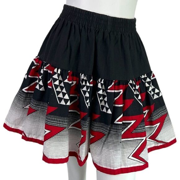 Vintage Brooks & Dunn Panhandle Slim Short Western Circle Skirt Aztec Print S - Picture 1 of 8